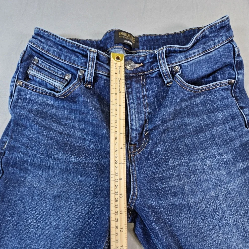 Brothers and Sons Mens Slim Straight Stretch Denim Jeans Size 34x30